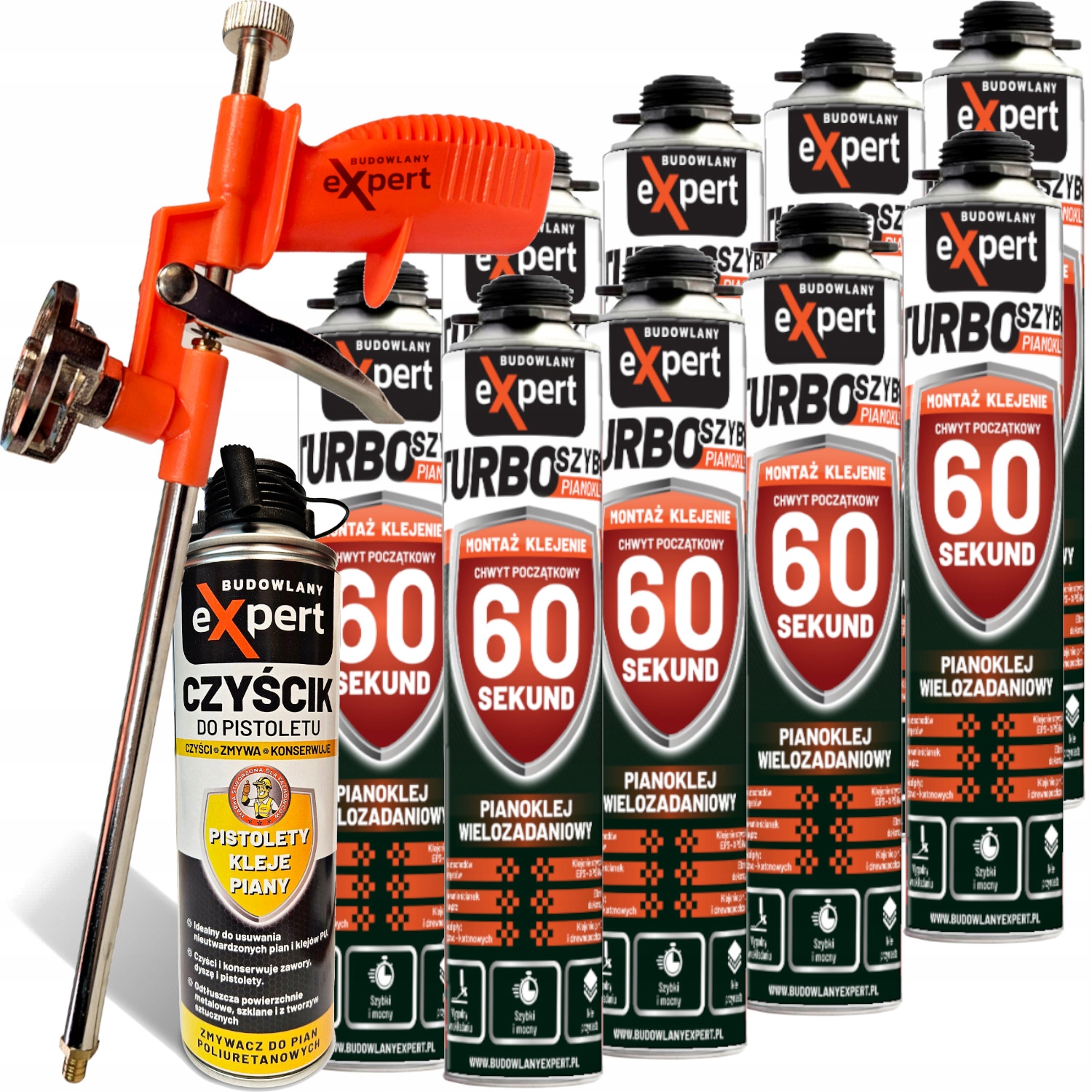 9× Budowlany Expert univerzálne penové lepidlo 750 ml + 2 ďalšie produkty